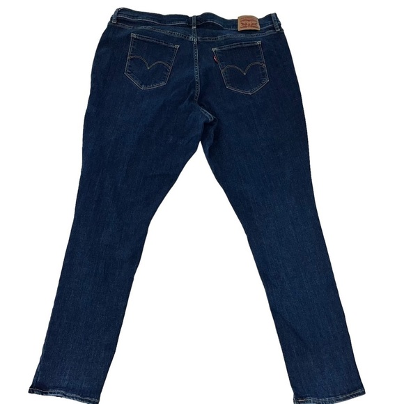 LEVIS WOMENS 711 Skinny Jeans Destructed Destroyed High Rise Sz 20 Dark  Wash - Picture 4 of 11